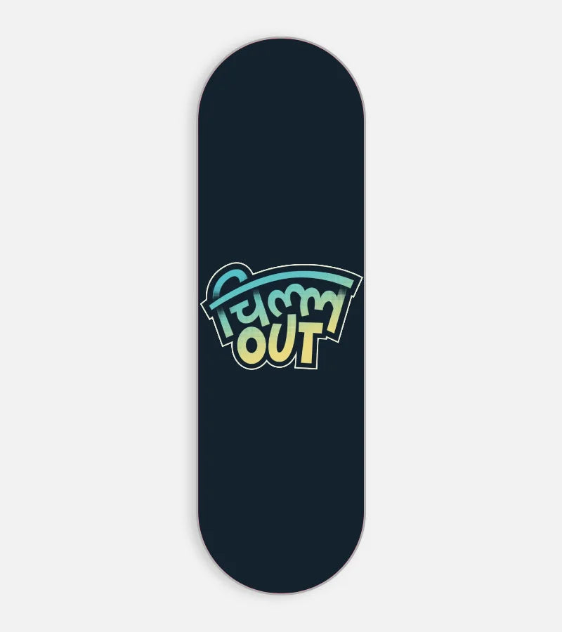 Mobile phone grip slider with a colorful design on a white background