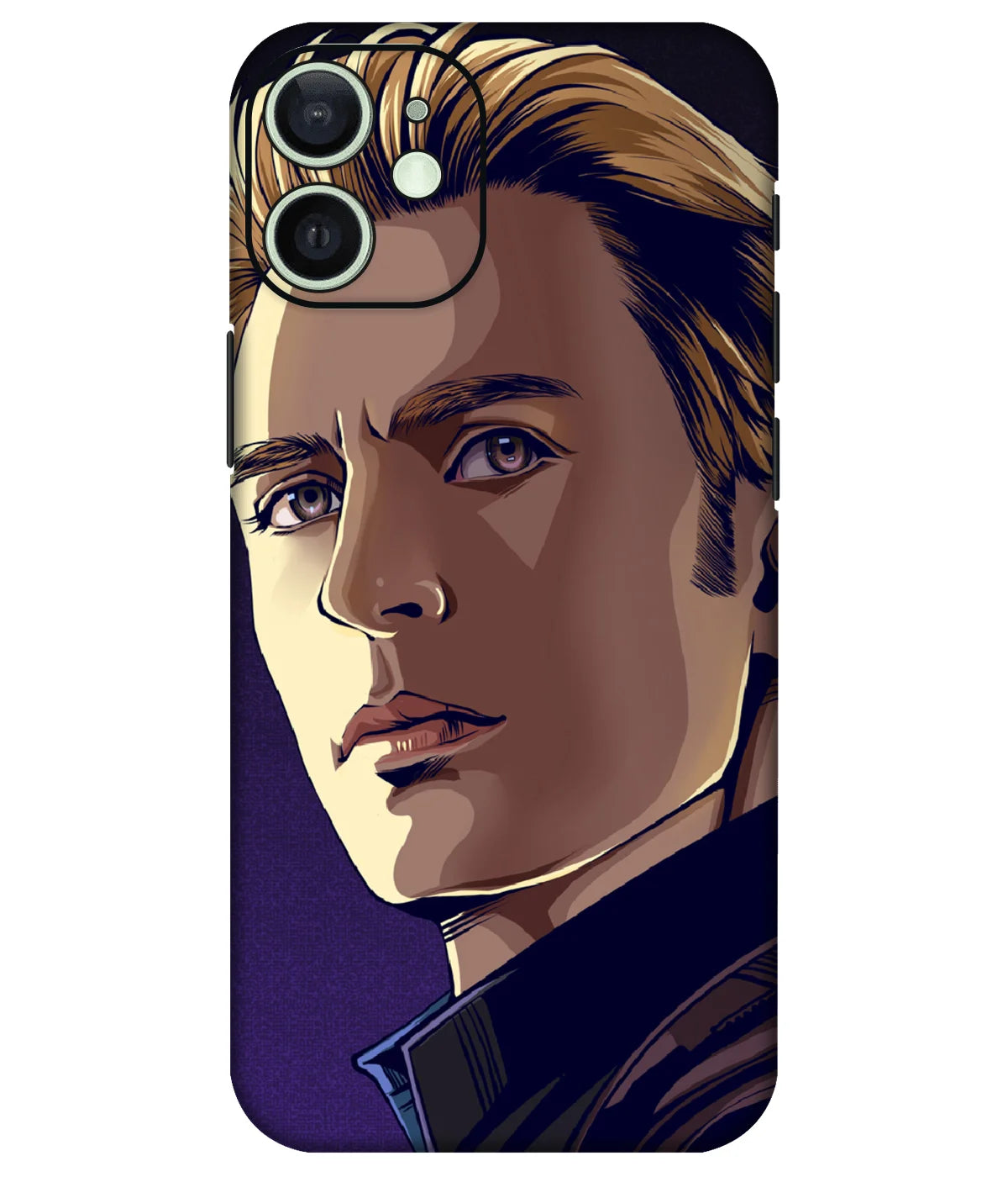 Image of a phone case featuring a mobile skin with a graphic design.