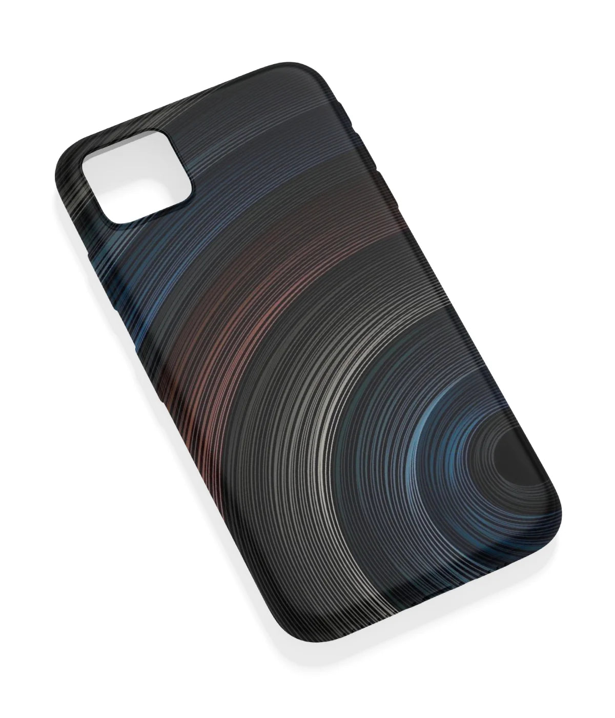 An angled view of a soft silicone case featuring a vibrant design.