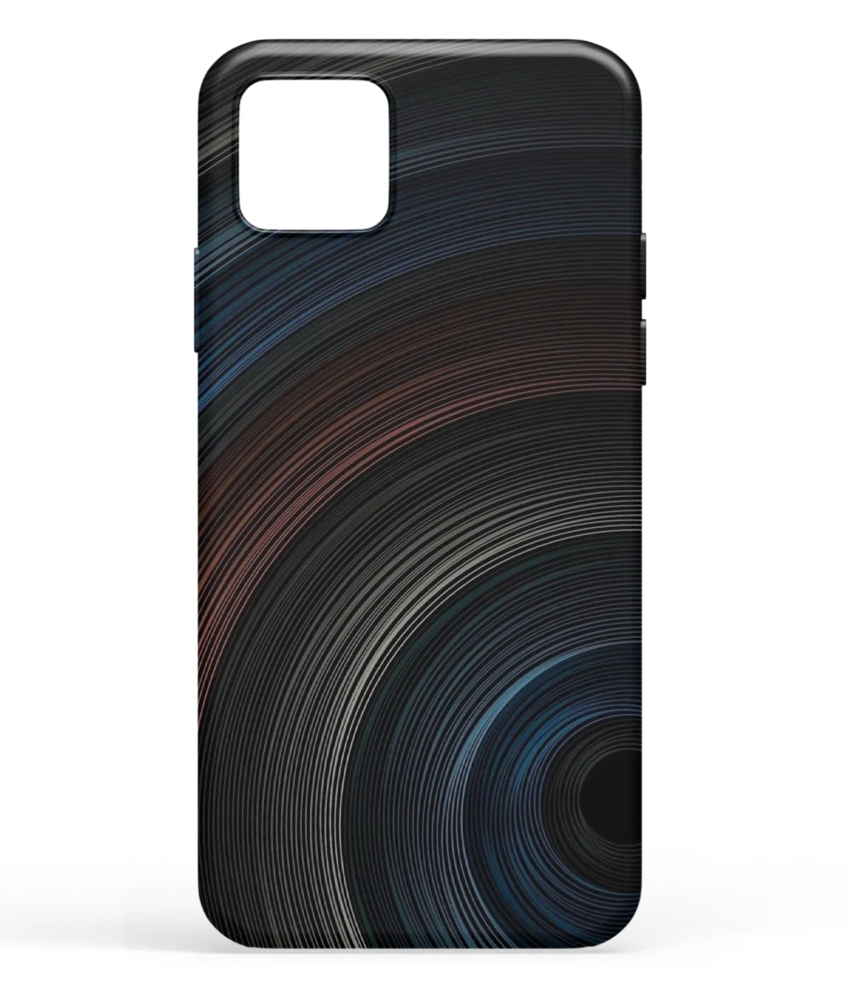 A front-on view of soft silicone phone case with a colorful design.