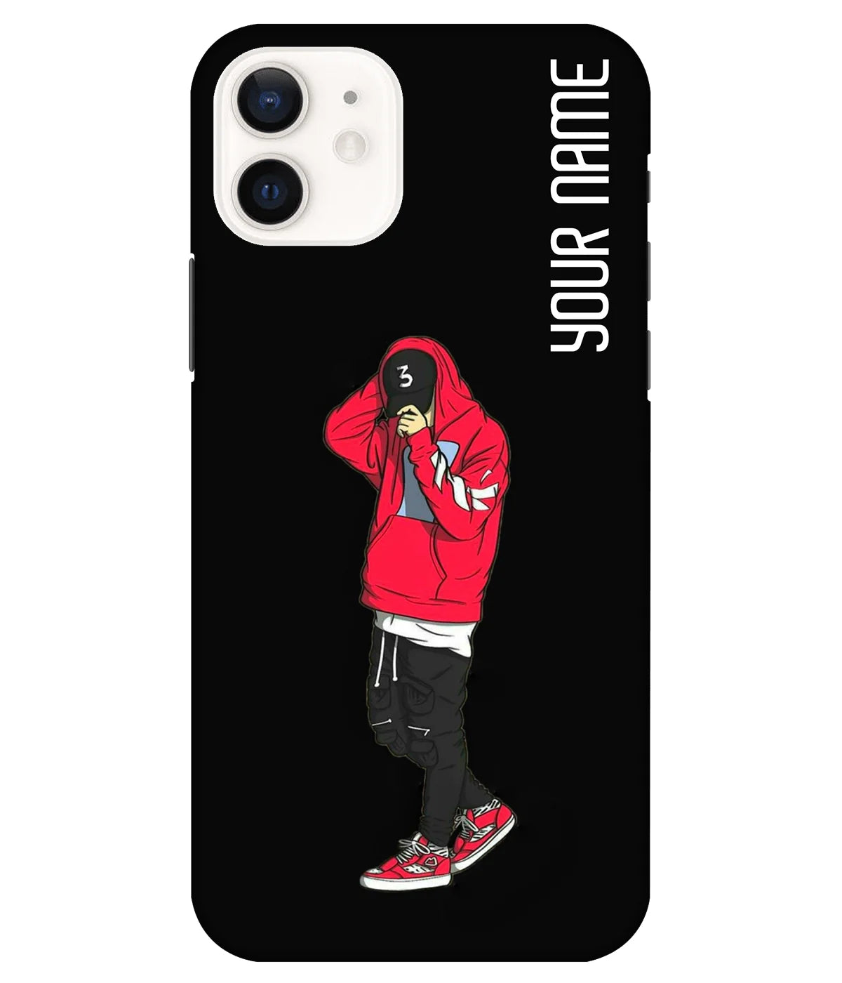 A product shot of a slim hard case with a customizable name.