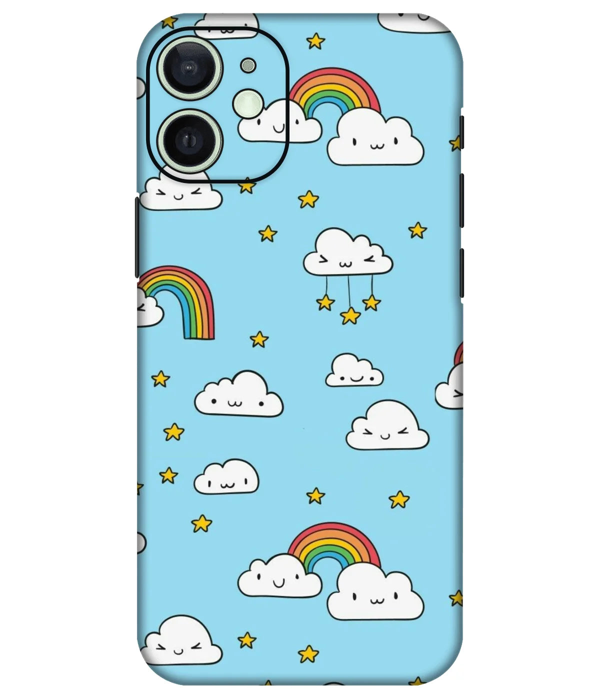 Image of a phone case featuring a mobile skin with a graphic design.
