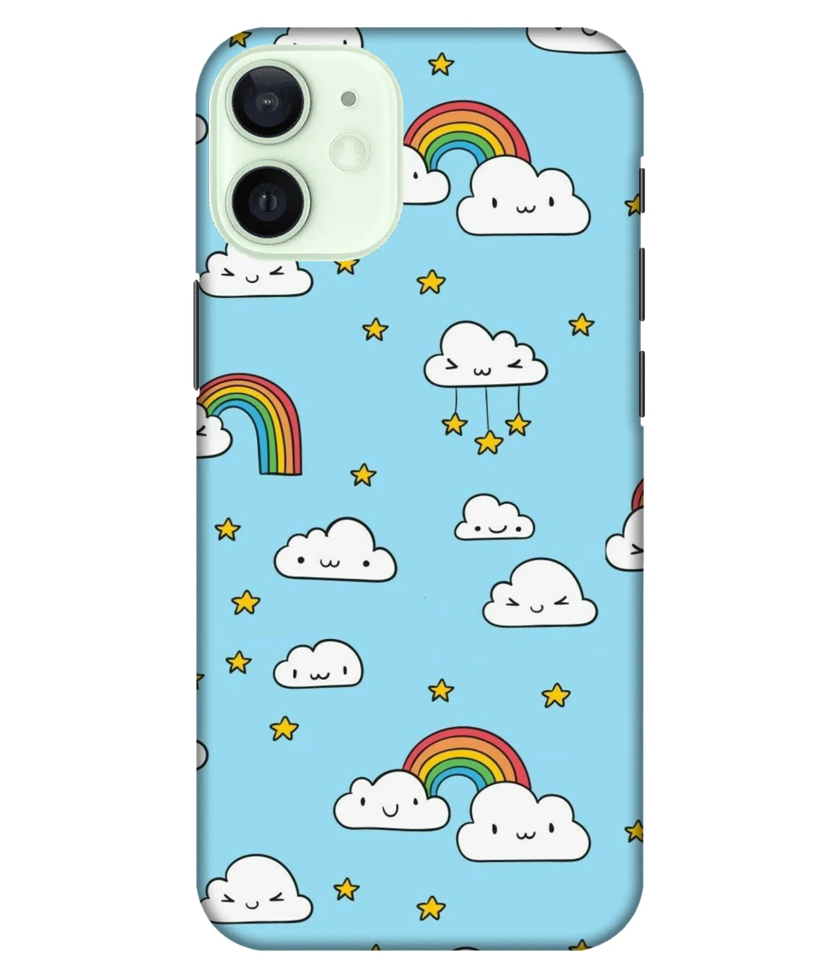 A product shot of a slim hard case with a colorful design.