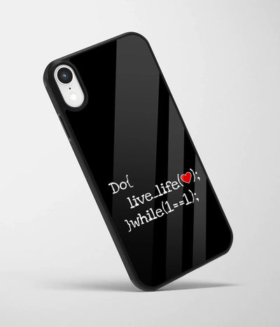 An angled view of a glass phone case featuring a vibrant design.