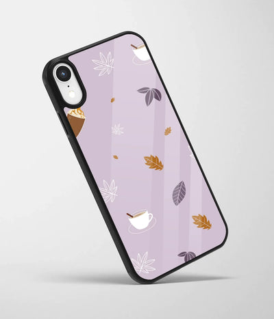 An angled view of a glass phone case featuring a vibrant design.