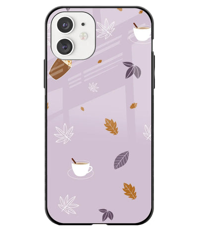 A front-on view of a glass phone case with a colorful design.