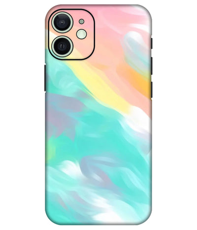 Image of a phone case featuring a mobile skin with a graphic design.