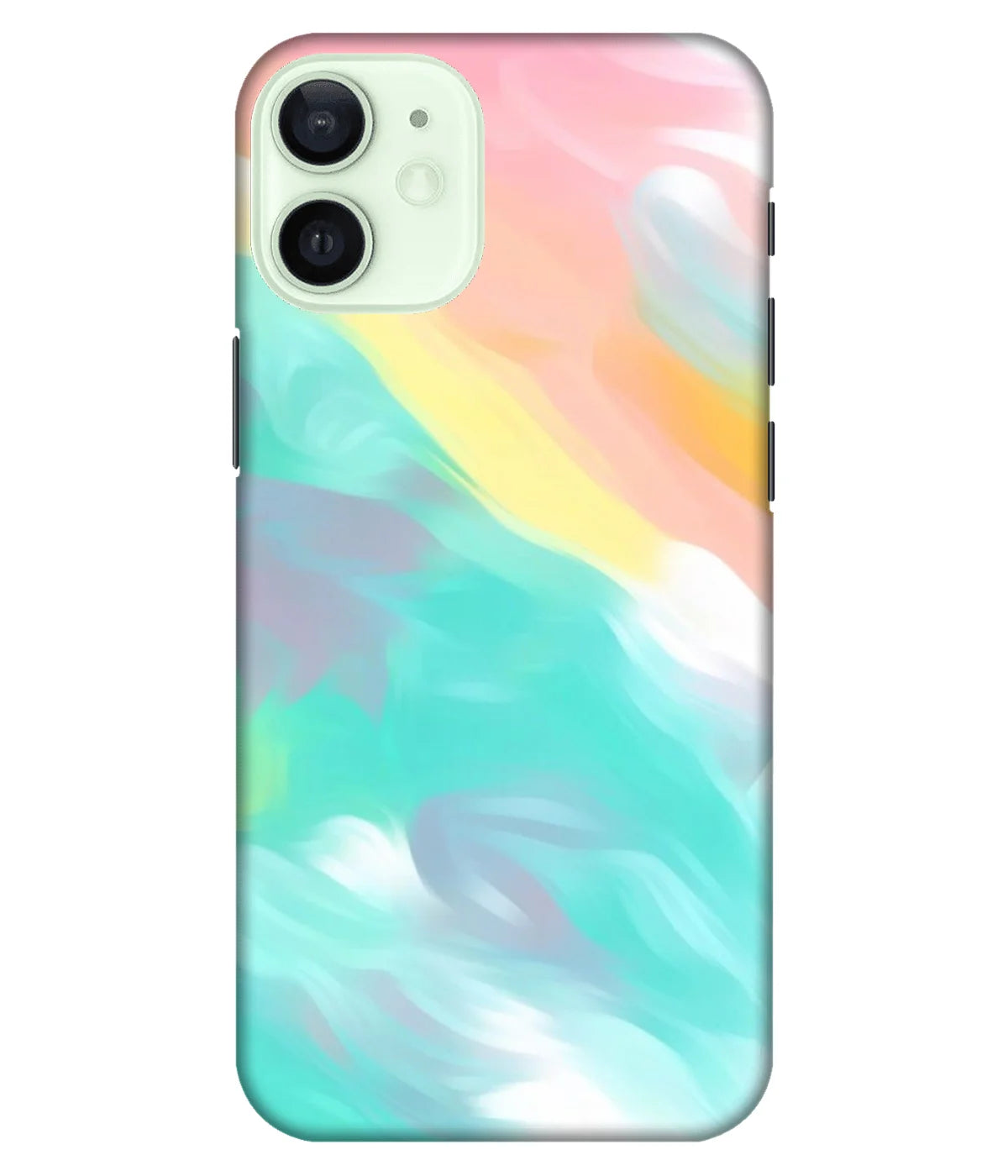 A product shot of a slim hard case with a colorful design.
