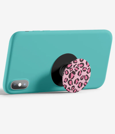 An image demonstrating how to use the phone grip as a stand to hold a mobile phone in landscape mode for hands-free viewing