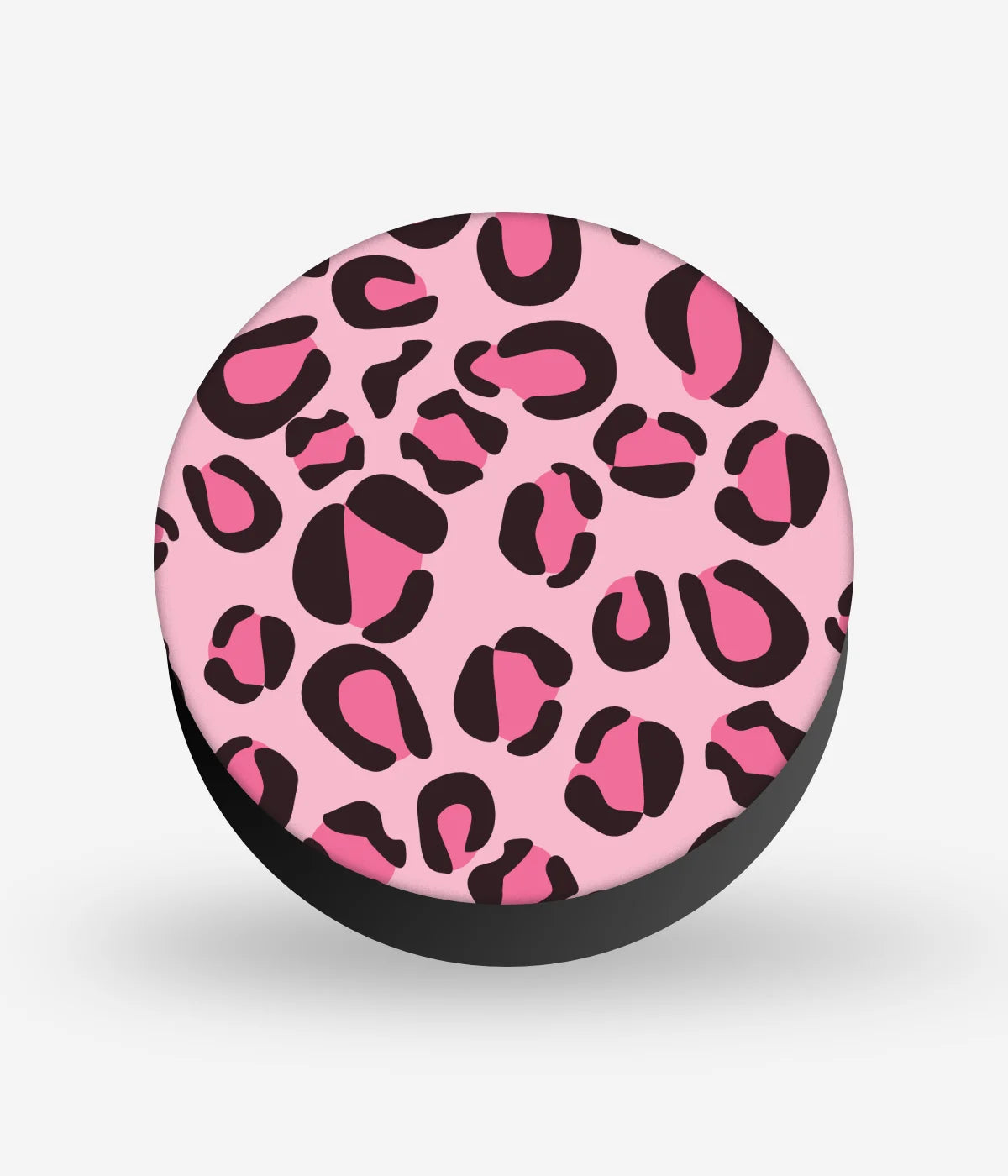 Mobile phone grip with a colorful design on a white background