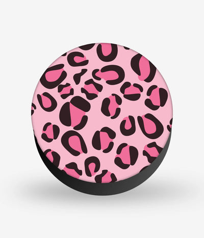 Mobile phone grip with a colorful design on a white background