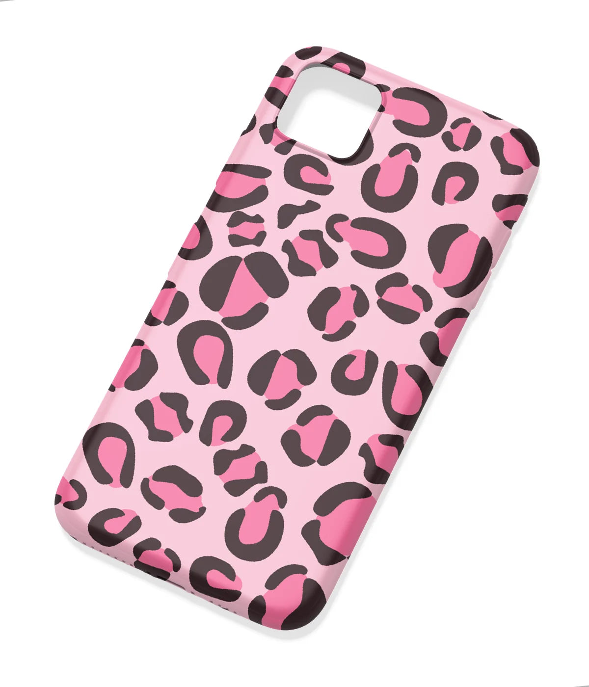 An angled view of a soft silicone case featuring a colorful design.