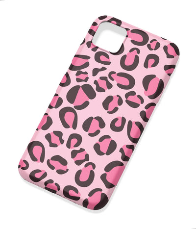 An angled view of a soft silicone case featuring a colorful design.