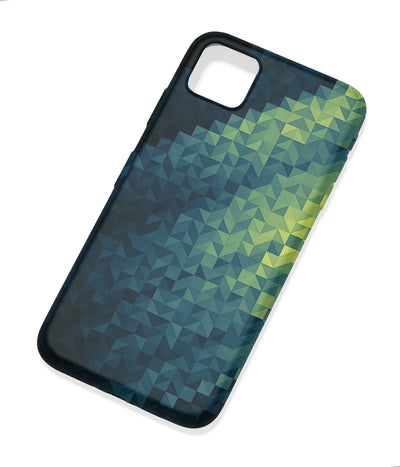 An angled view of a soft silicone case featuring a colorful design.