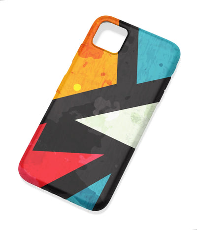 An angled view of a soft silicone case featuring a colorful design.
