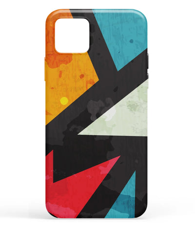 A front-on view of soft silicone phone case with a colorful design.