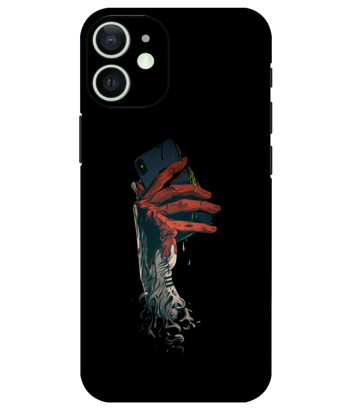Image of a phone case featuring a mobile skin with a graphic design.