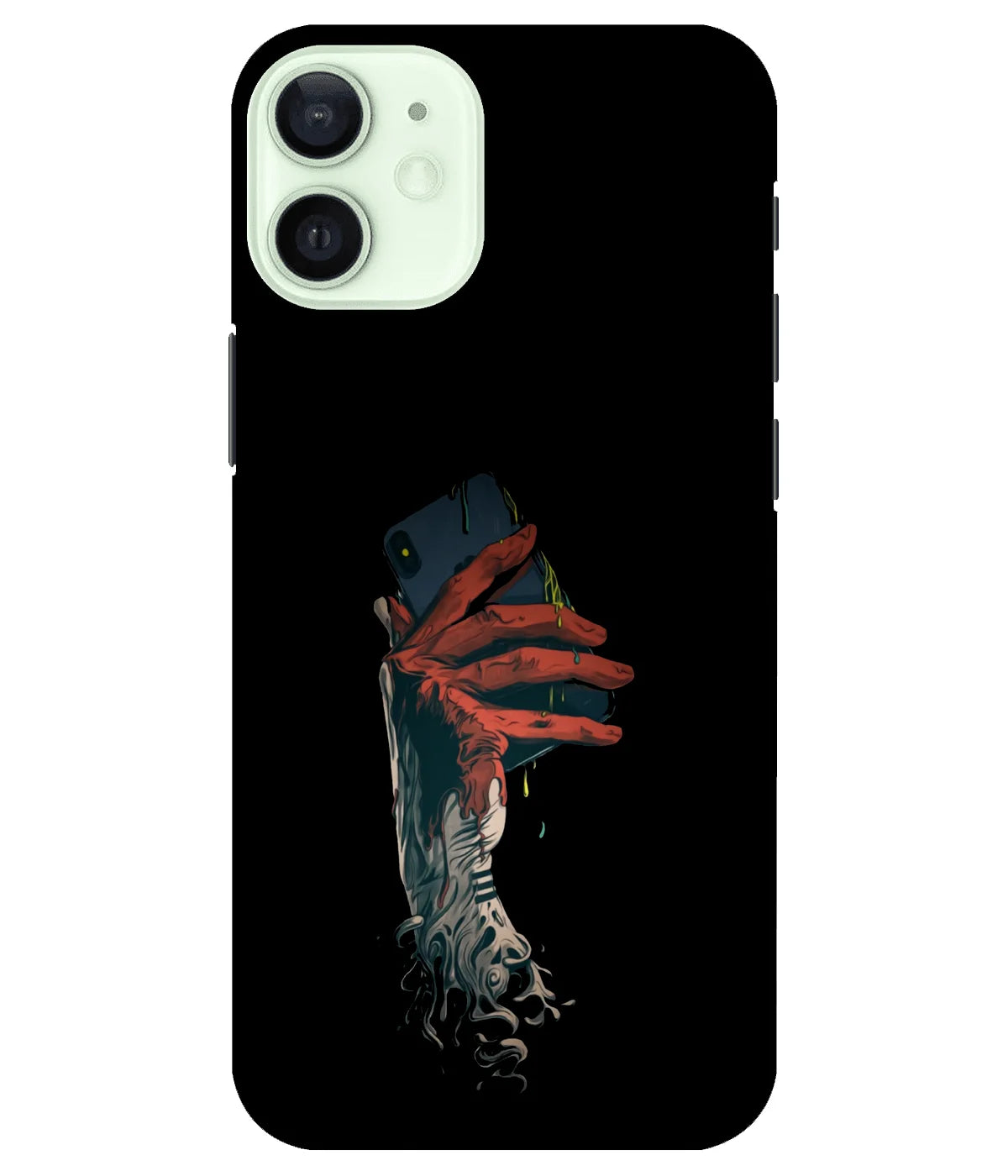 A product shot of a slim hard case with a colorful design.