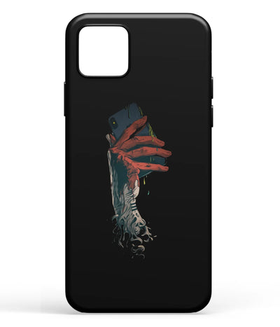 A front-on view of soft silicone phone case with a colorful design.