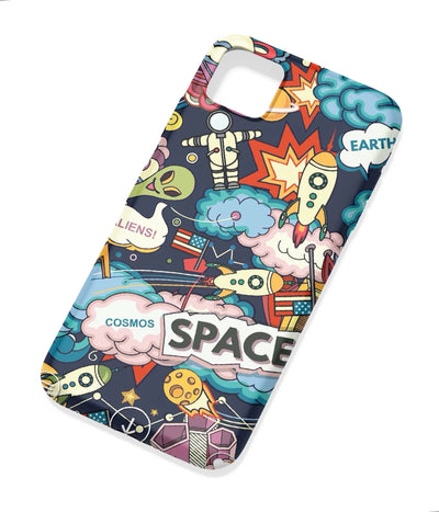An angled view of a soft silicone case featuring a colorful design.