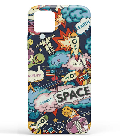 A front-on view of soft silicone phone case with a colorful design.