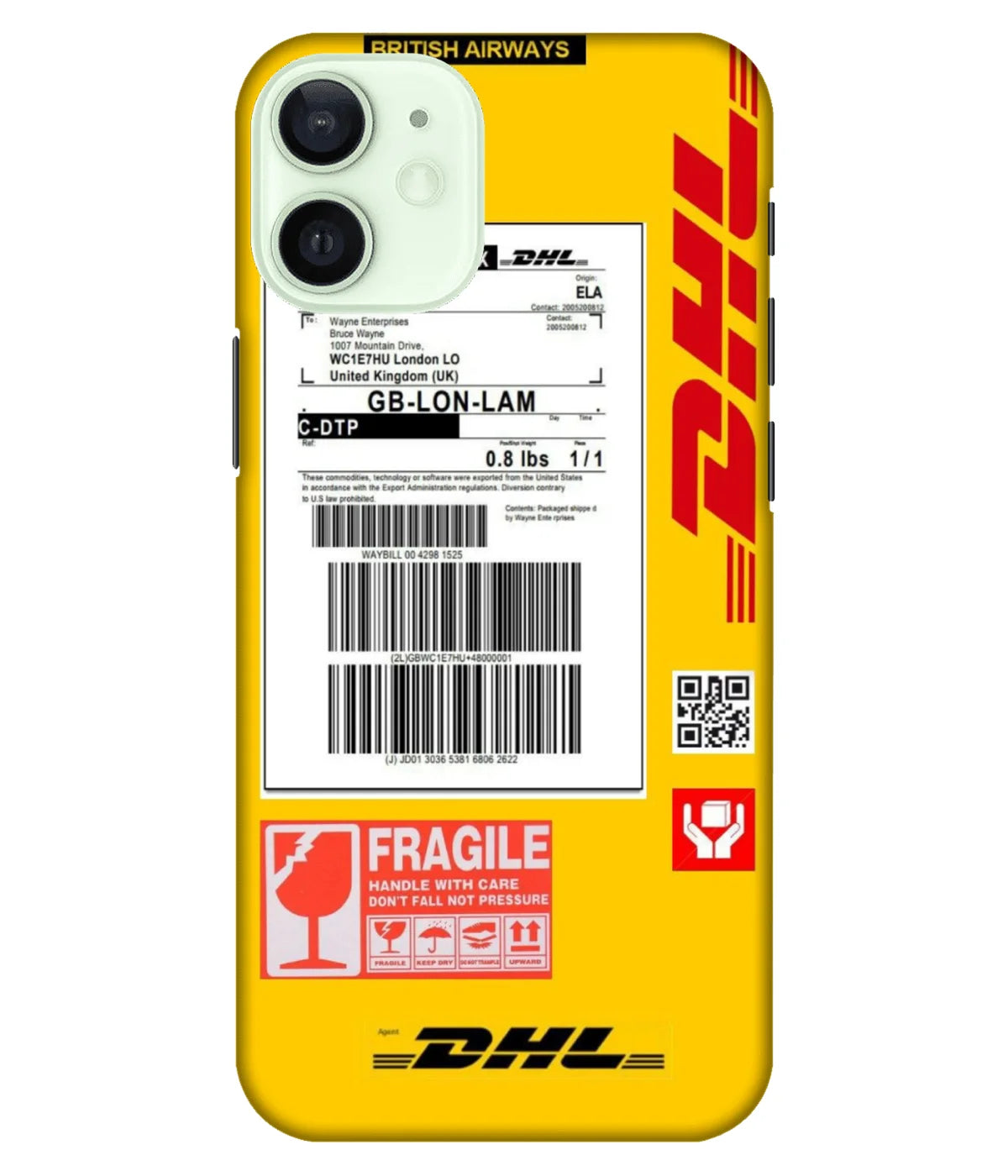 A product shot of a slim hard case with a colorful design.