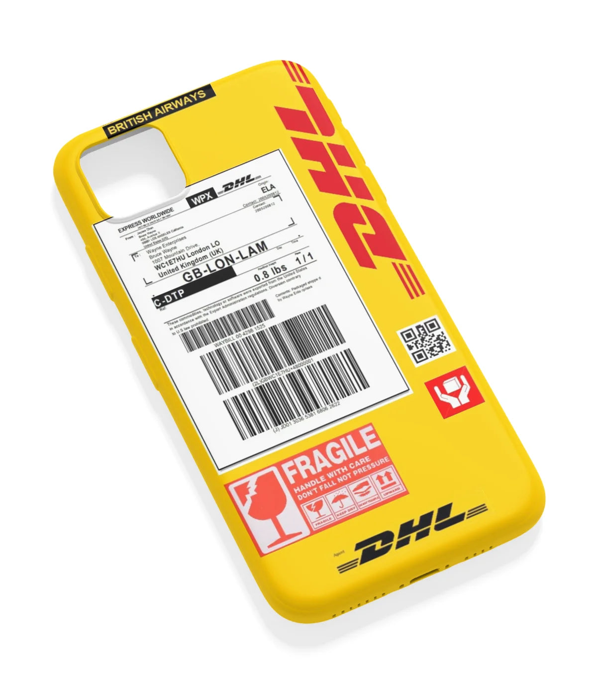 An angled view of a soft silicone case featuring a vibrant design.
