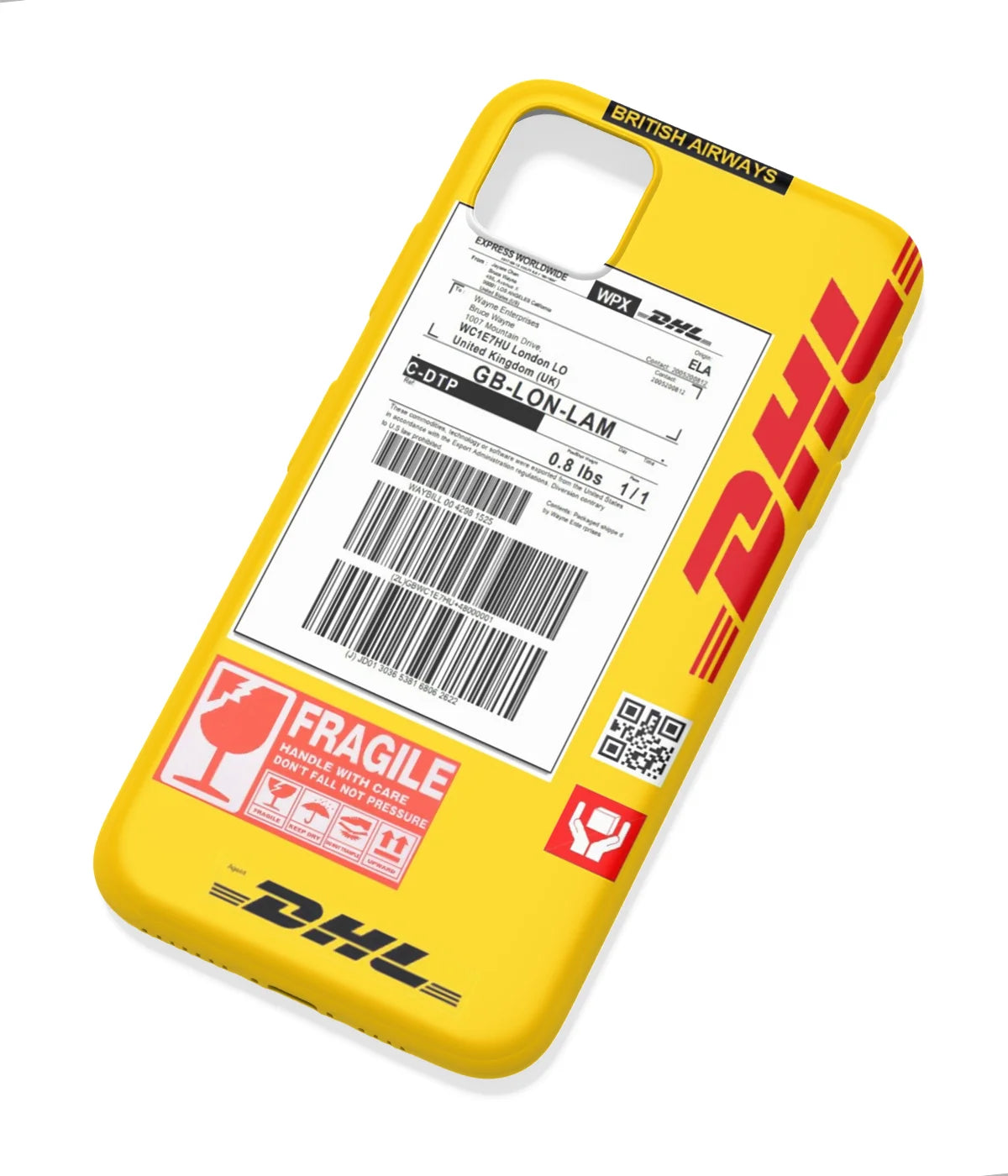 An angled view of a soft silicone case featuring a colorful design.