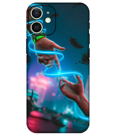 Image of a phone case featuring a mobile skin with a graphic design.