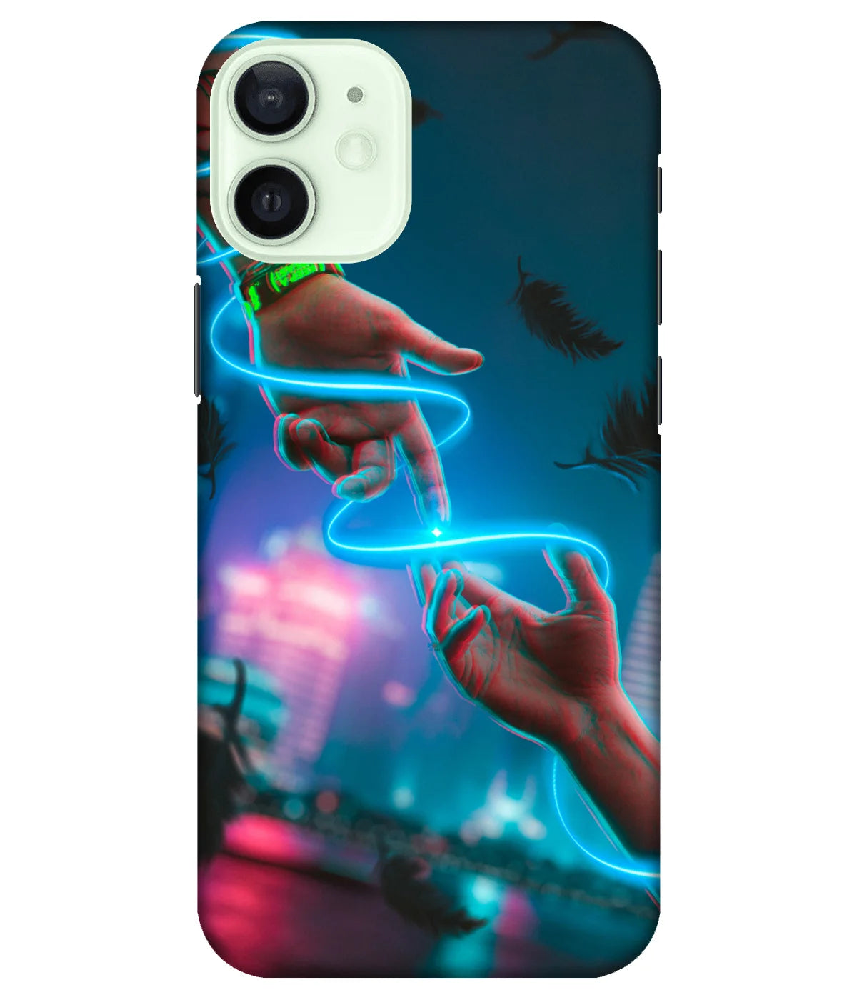 A product shot of a slim hard case with a colorful design.