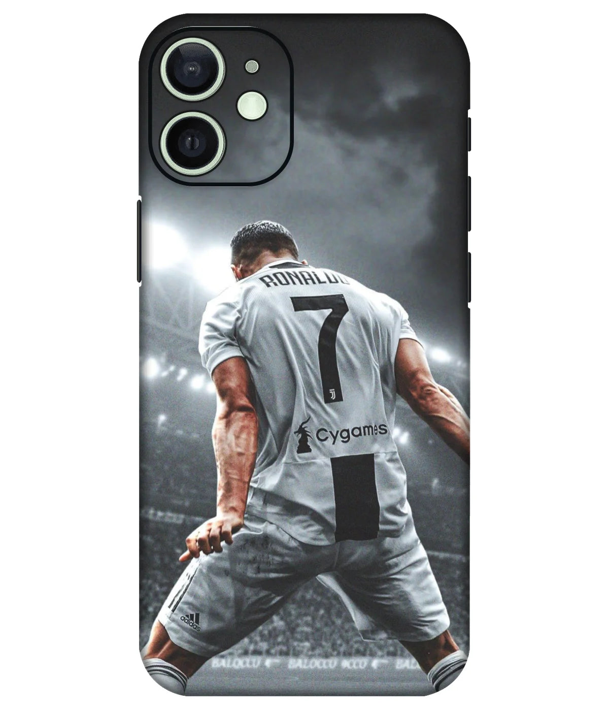 Image of a phone case featuring a mobile skin with a graphic design.