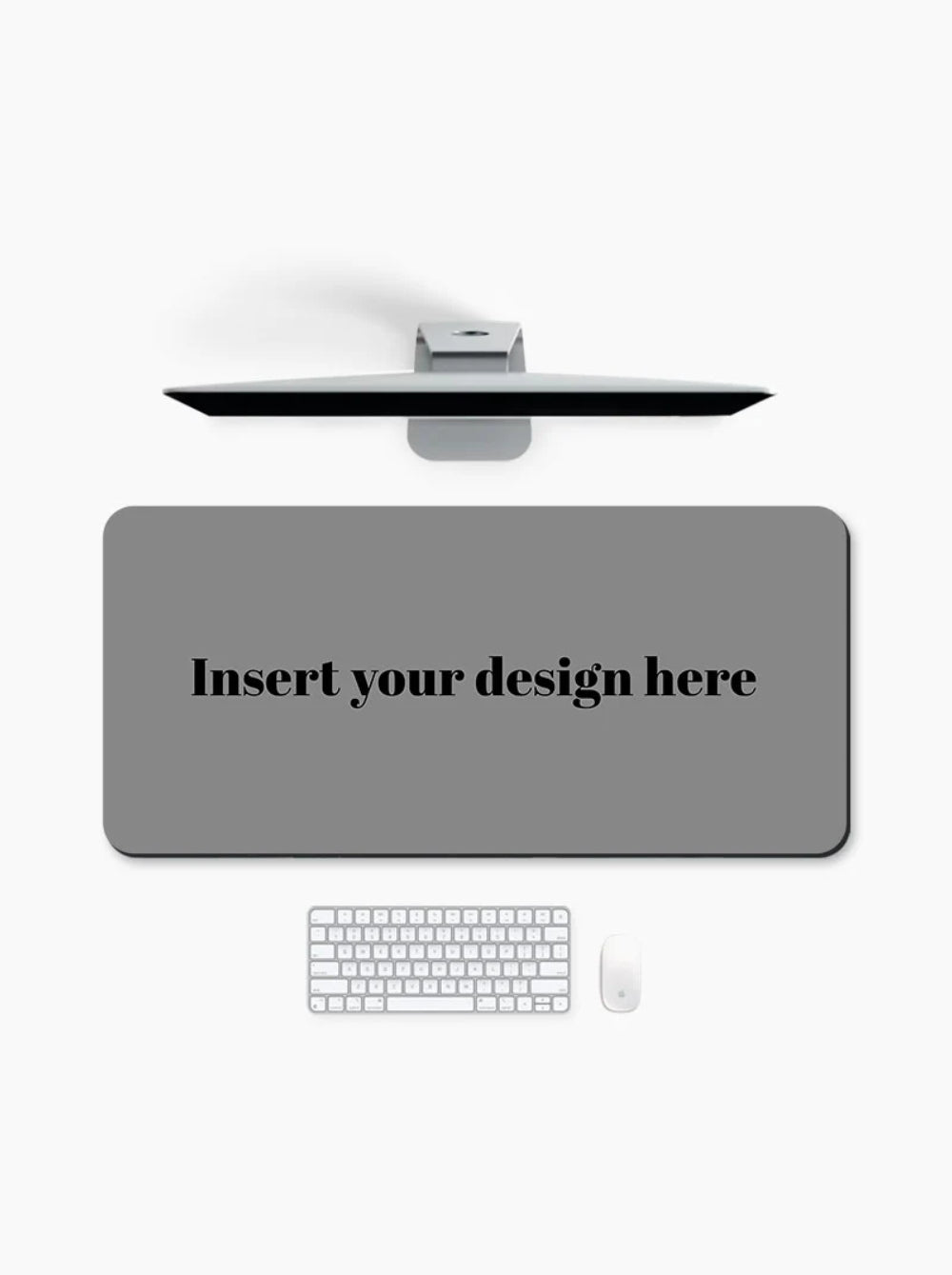 Custom Desk Mat illustration displaying the "Insert your design here".