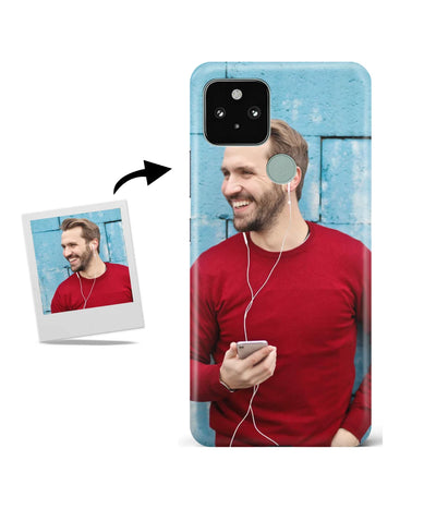 Customized Google Pixel 5 Slim Hard Case showing a personalized photo print.