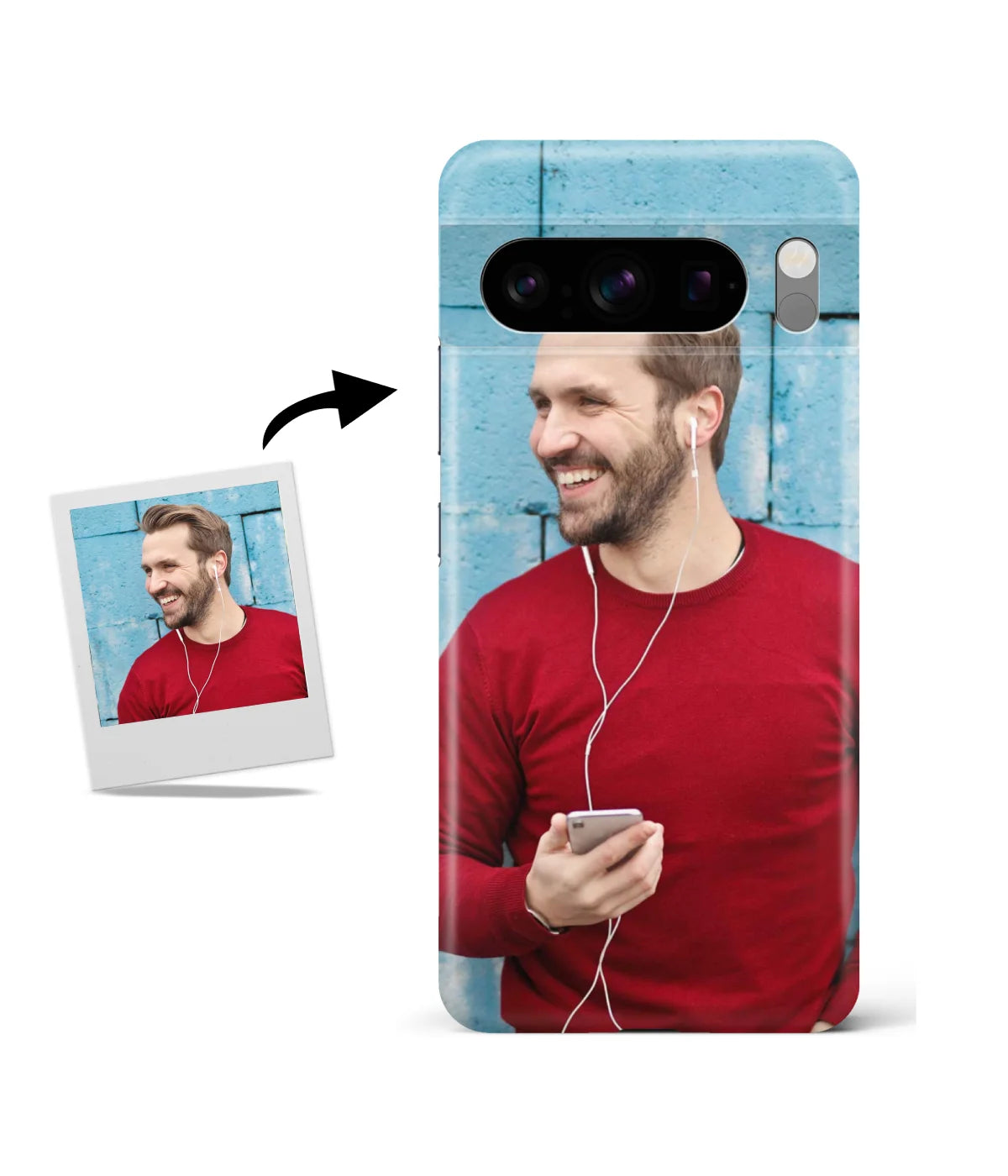 Customized Google Pixel 8 Pro Slim Hard Case showing a personalized photo print.