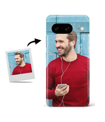 Customized Google Pixel 8 Slim Hard Case showing a personalized photo print.