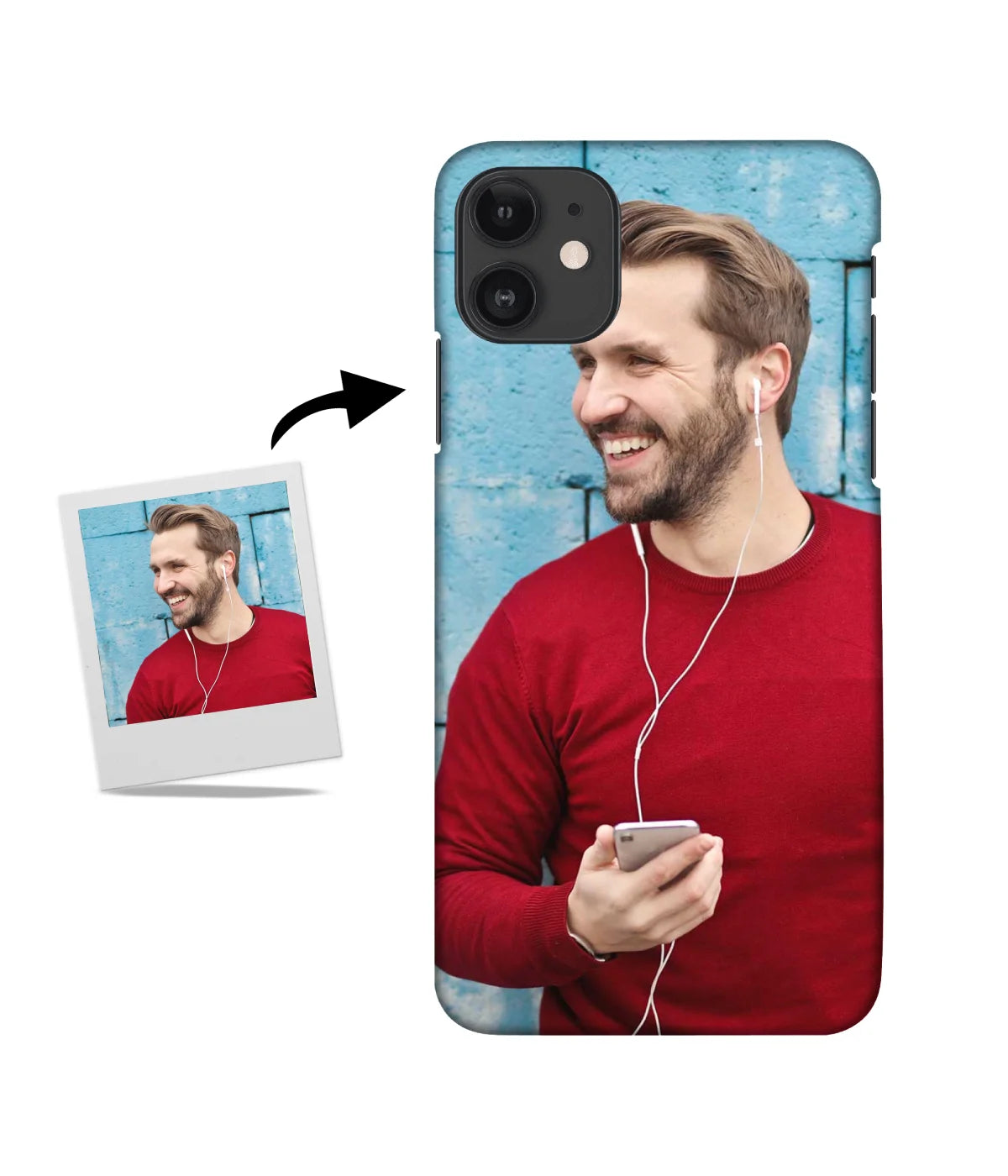 Customized iPhone 11 Slim Hard Case showing a personalized photo print.