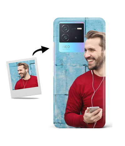 Customized IQOO Neo 6 5G Slim Hard Case showing a personalized photo print.