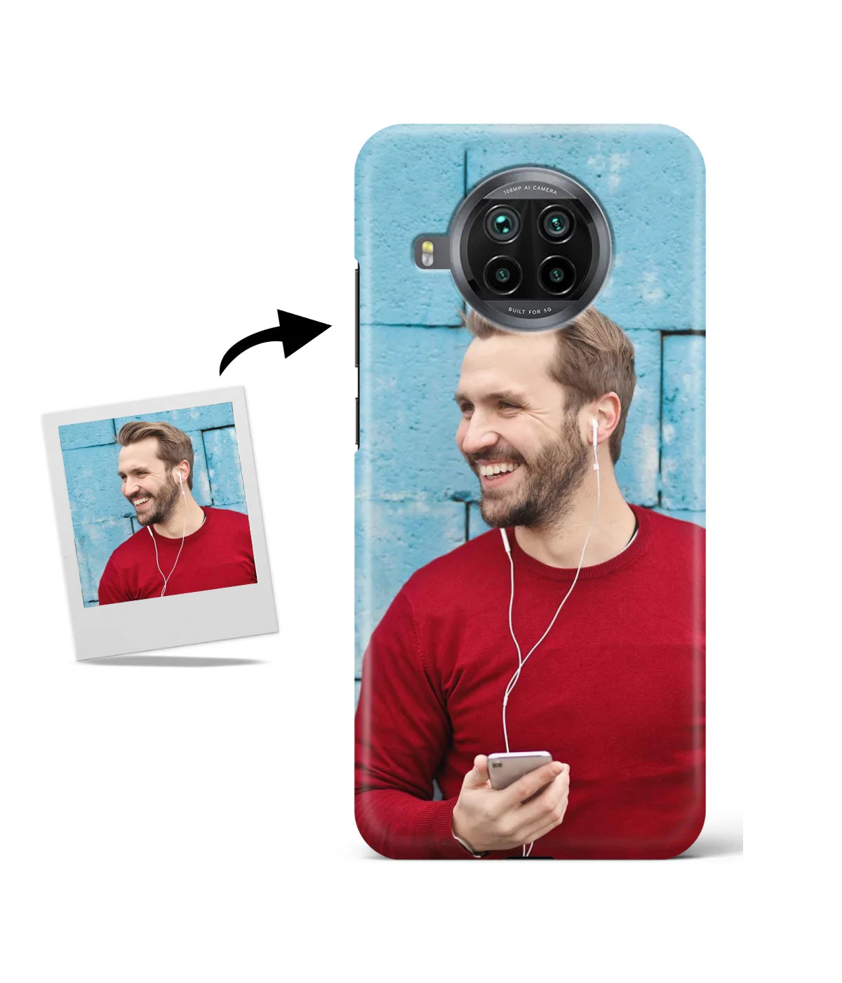 Customized Mi 10I Slim Hard Case showing a personalized photo print.