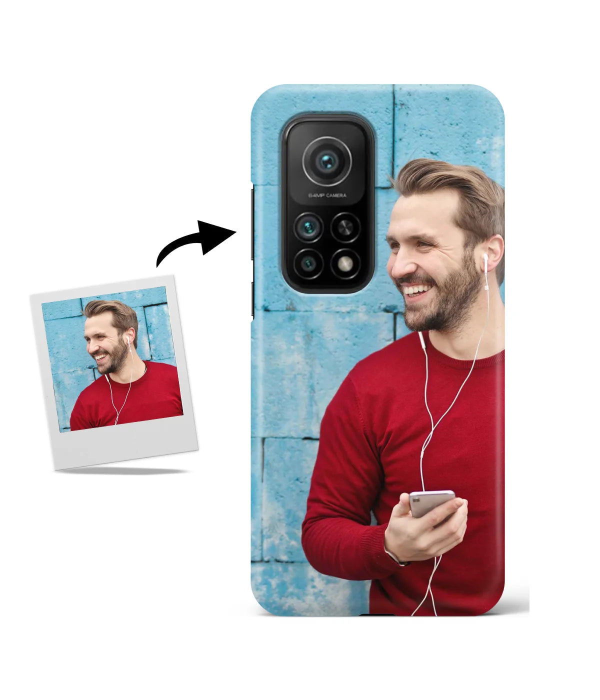 Customized Mi 10T Slim Hard Case showing a personalized photo print.