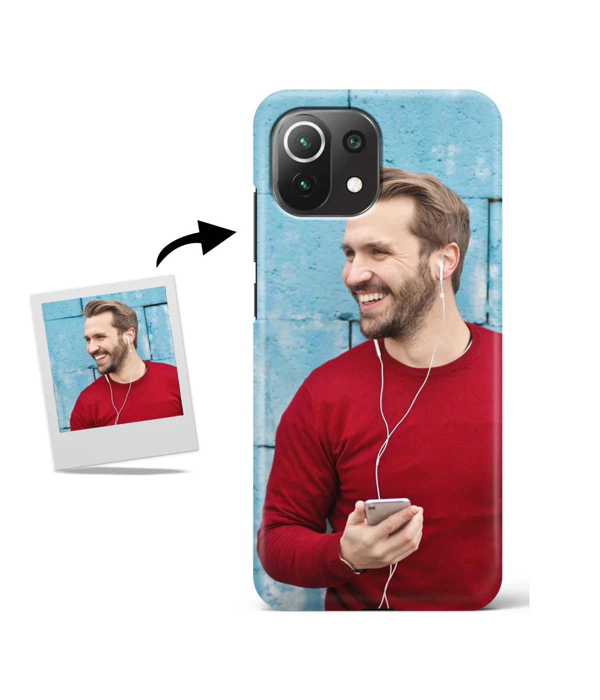 Customized Mi 11 Lite Slim Hard Case showing a personalized photo print.