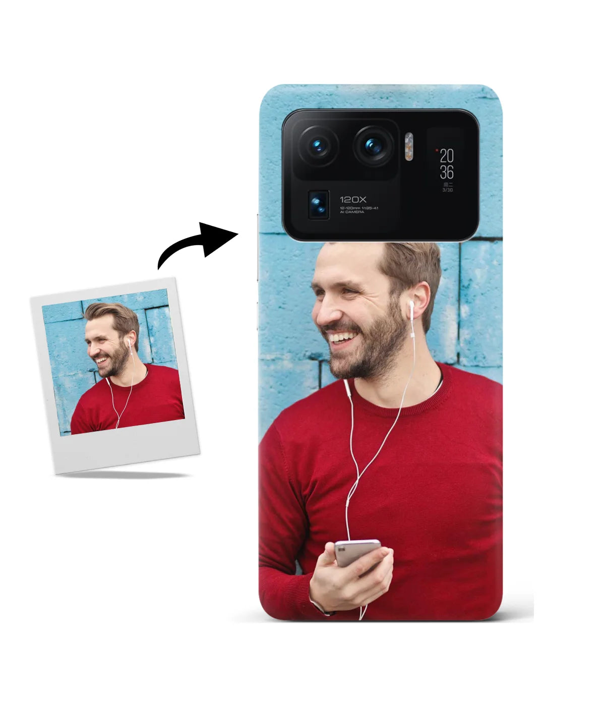 Customized Mi 11 Ultra Slim Hard Case showing a personalized photo print.