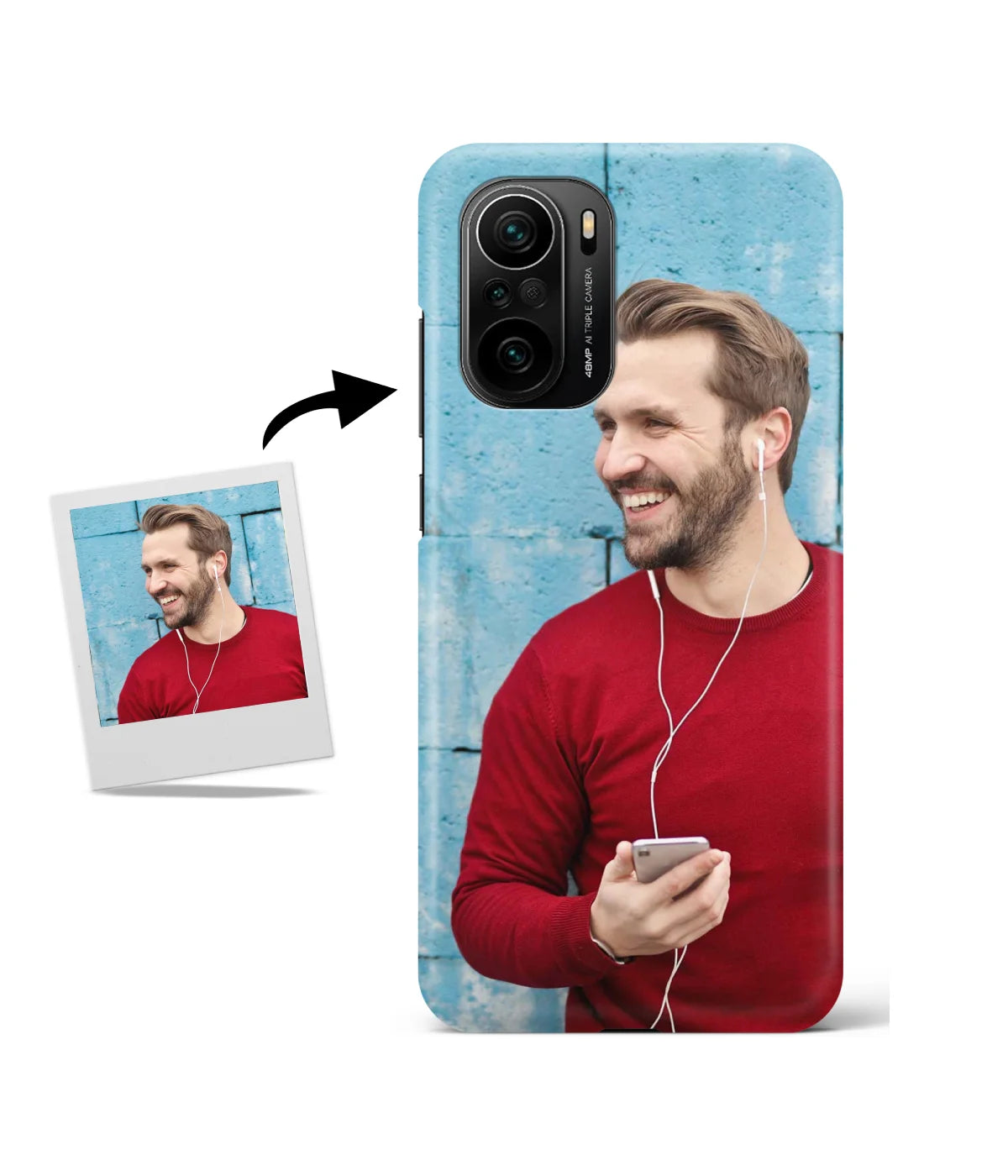 Customized Mi 11X 5G Slim Hard Case showing a personalized photo print.