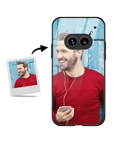 Custom Nothing Phone 2A Glossy Metal Case showing a personalized photo print.