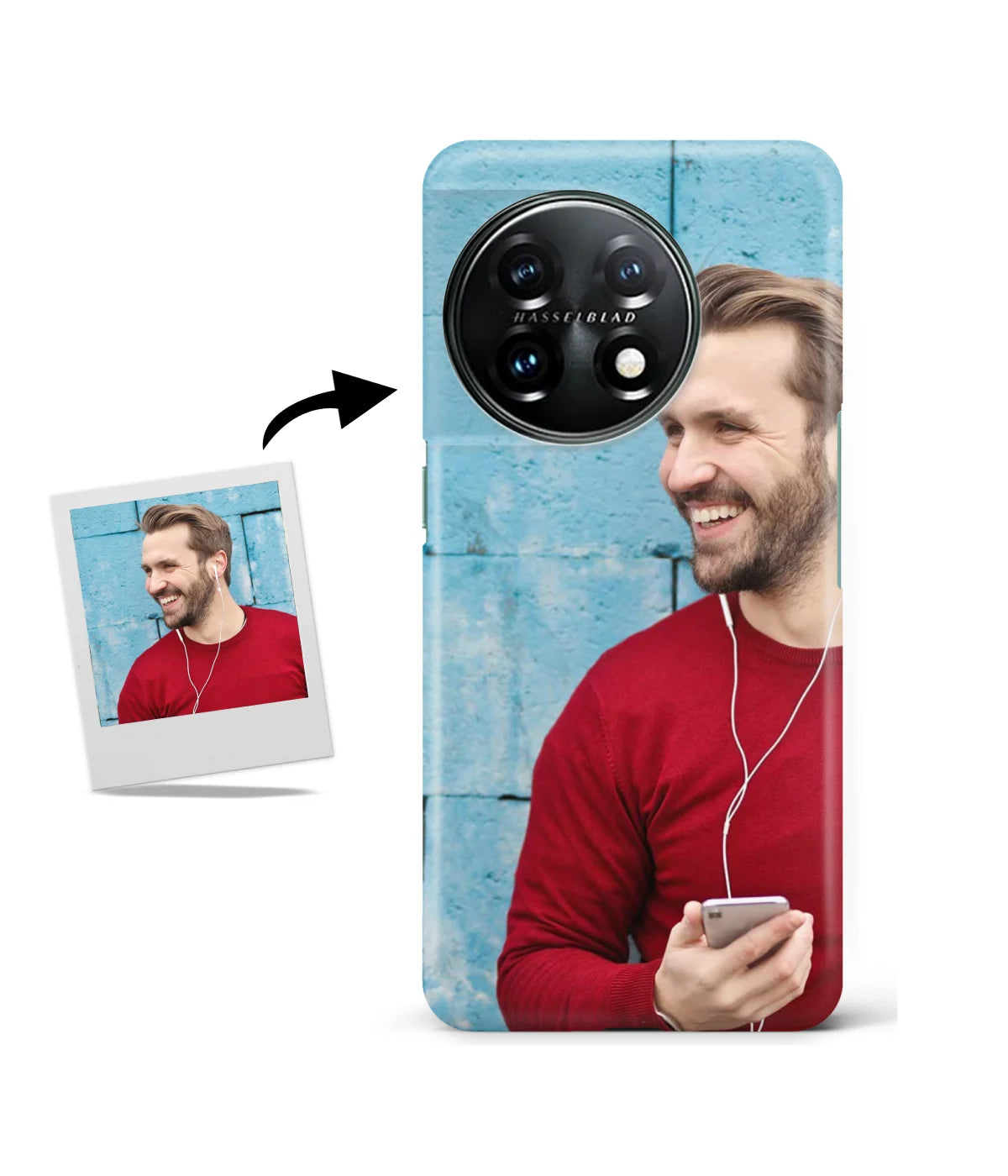 Customized Oneplus 11 5G Slim Hard Case showing a personalized photo print.