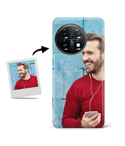 Customized Oneplus 11 5G Slim Hard Case showing a personalized photo print.