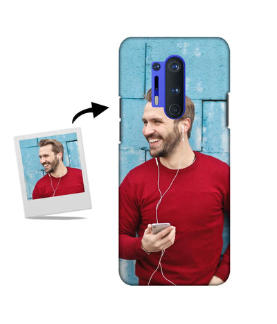 Customized OnePlus 8 Pro Slim Hard Case showing a personalized photo print.