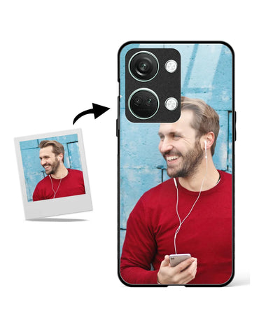 Customized Oneplus Nord 3 Glass cover showing a personalized photo print.