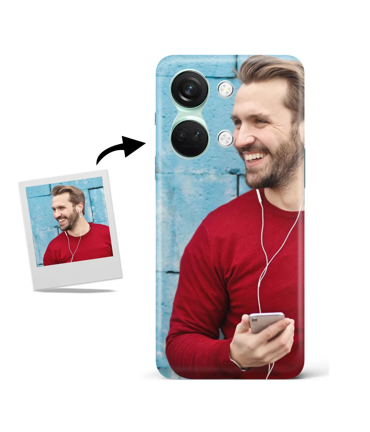 Customized Oneplus Nord 3 Slim Hard Case showing a personalized photo print.