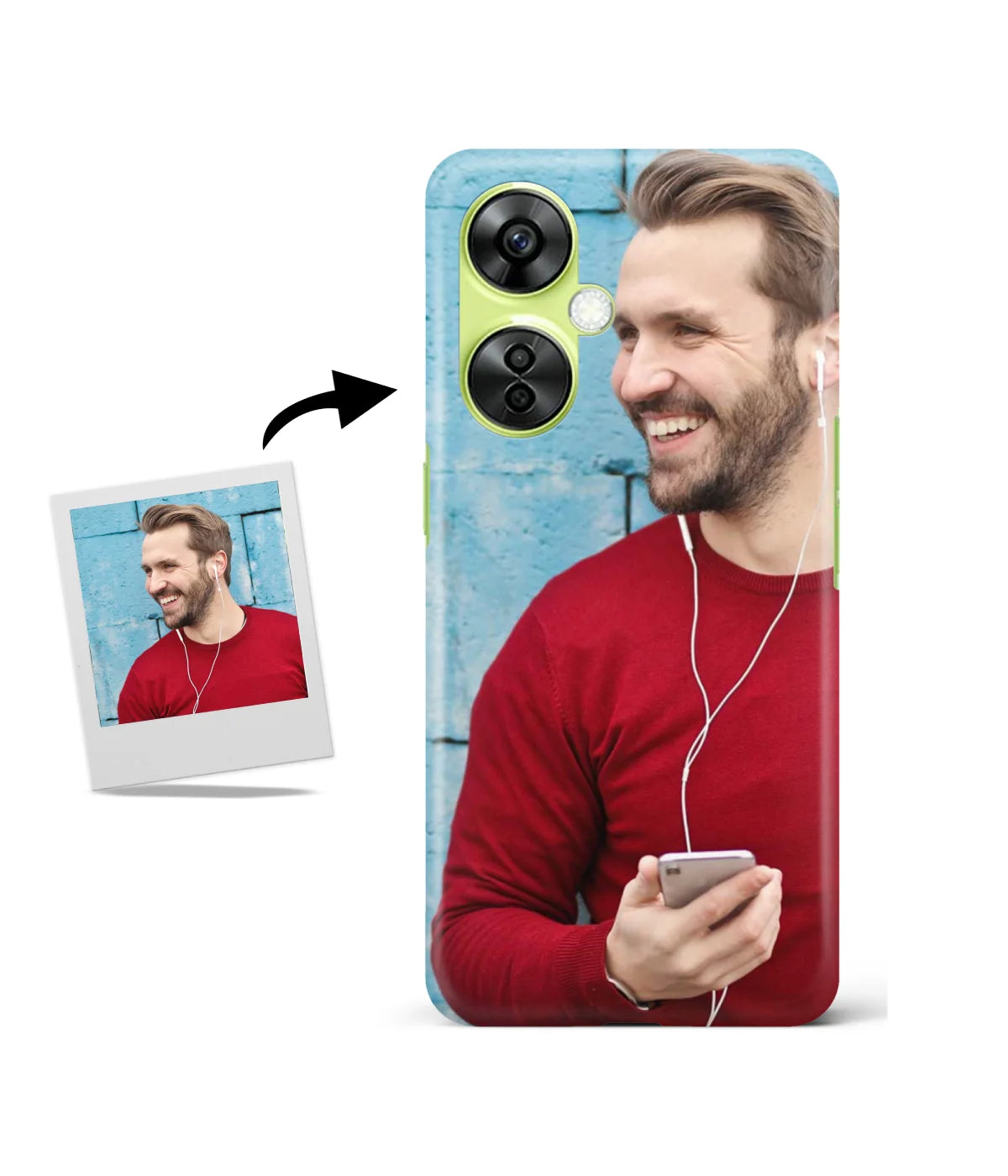 Customized Oneplus Nord CE 3 Lite Slim Hard Case showing a personalized photo print.