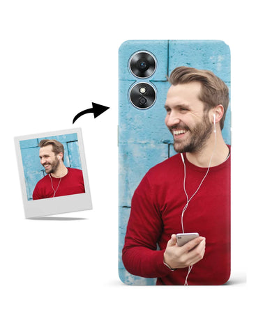 Customized Oppo A17 Slim Hard Case showing a personalized photo print.